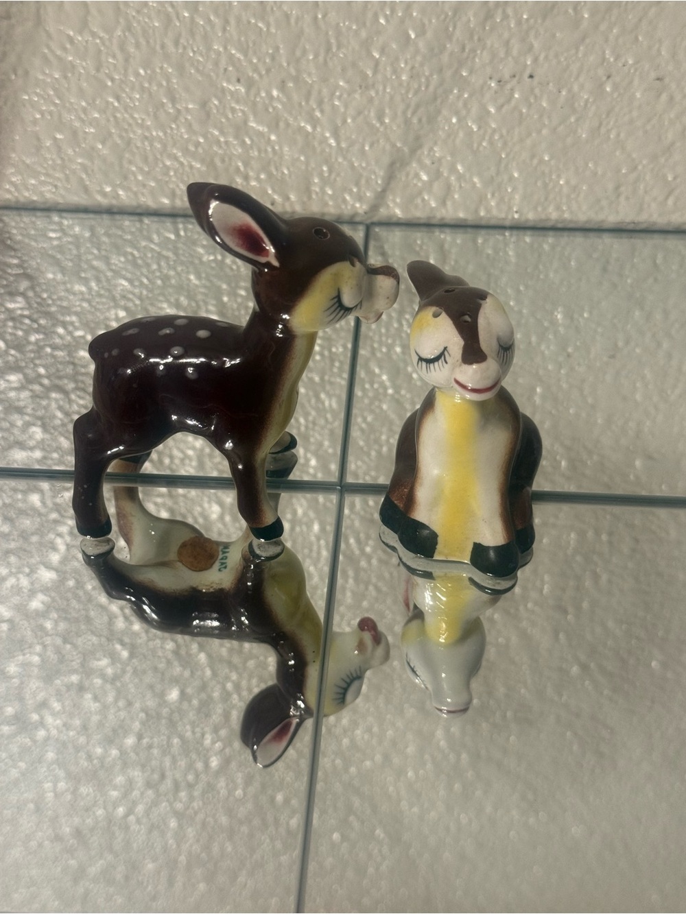 Vintage MCM Deer Salt & Pepper Shakers | Japan Anthropomorphic Fawn Set
